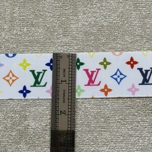 LV Multicolor Ribbon 1" Wide 3 Yards 1.5" Inches
